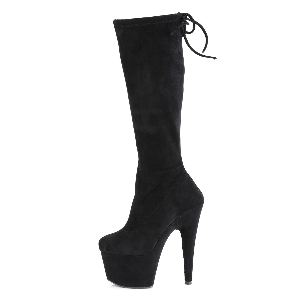 Pleaser Bottes pour femmes ADORE-2008 Blk Stretch Faux Suisse / BLK FAUX SUDE