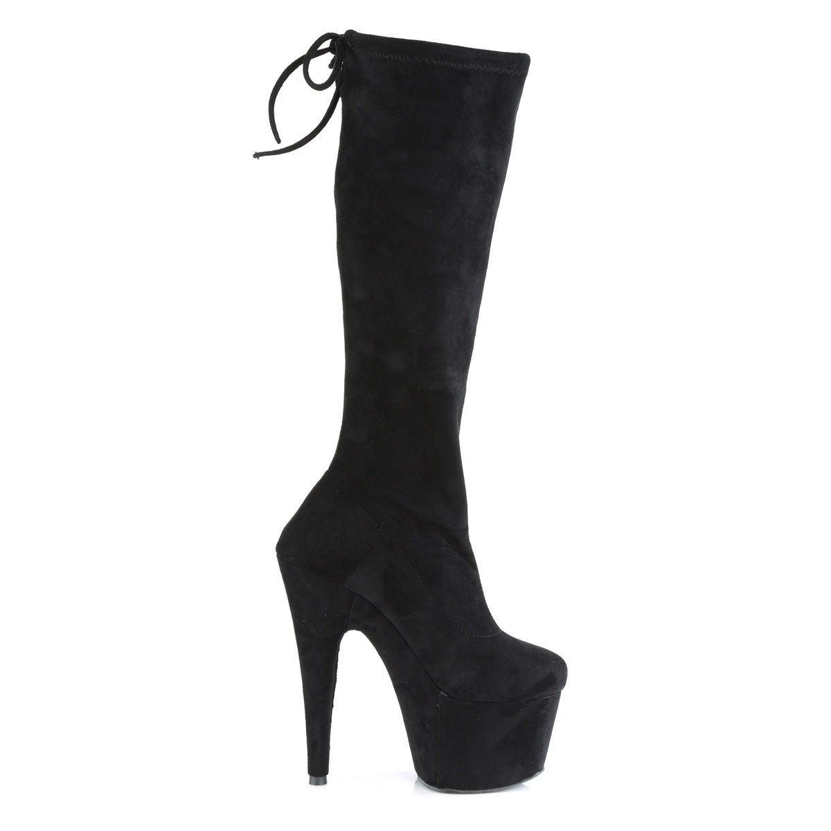 Pleaser Bottes pour femmes ADORE-2008 Blk Stretch Faux Suisse / BLK FAUX SUDE