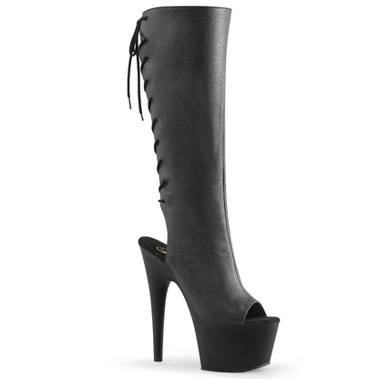 Pleaser Womens Boots ADORE-2018 Blk Faux Leather/Blk Matte