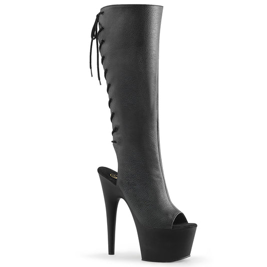 Pleaser Bottes pour femmes ADORE-2018 Blk Faux Cuir / Blk Matte