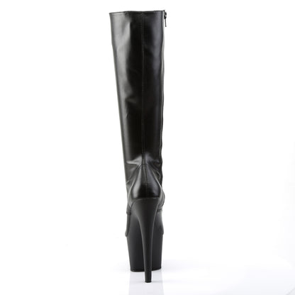 Pleaser Bottes pour femmes ADORE-2023 BLK STOR FAUX CUIR / BLK MATTE