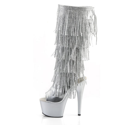 Pleaser Bottes pour femmes ADORE-2024RSF SLV METALLIQUE PU / SLV MATTE
