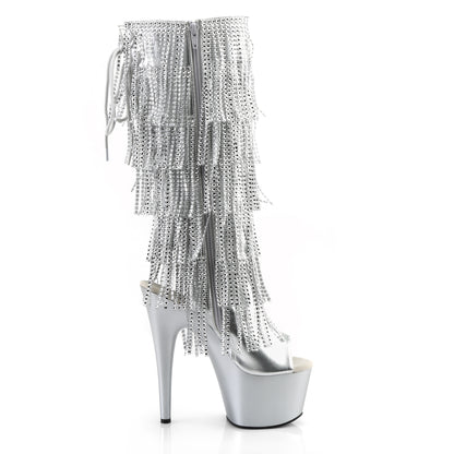 Pleaser Bottes pour femmes ADORE-2024RSF SLV METALLIQUE PU / SLV MATTE
