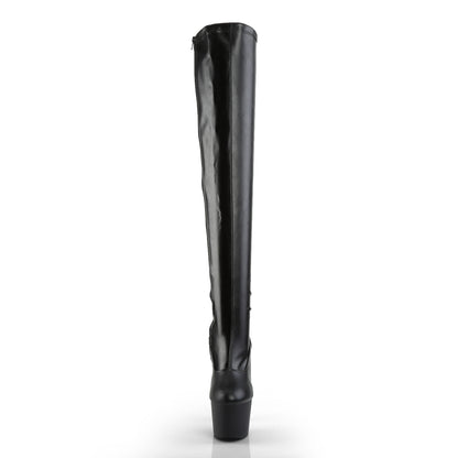 Pleaser Bottes pour femmes ADORE-3000 BLK STR FAUX CUIR / BLK MATTE
