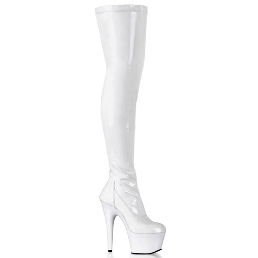 Pleaser Bottes pour femmes ADORE-3000 wht str pat / wt