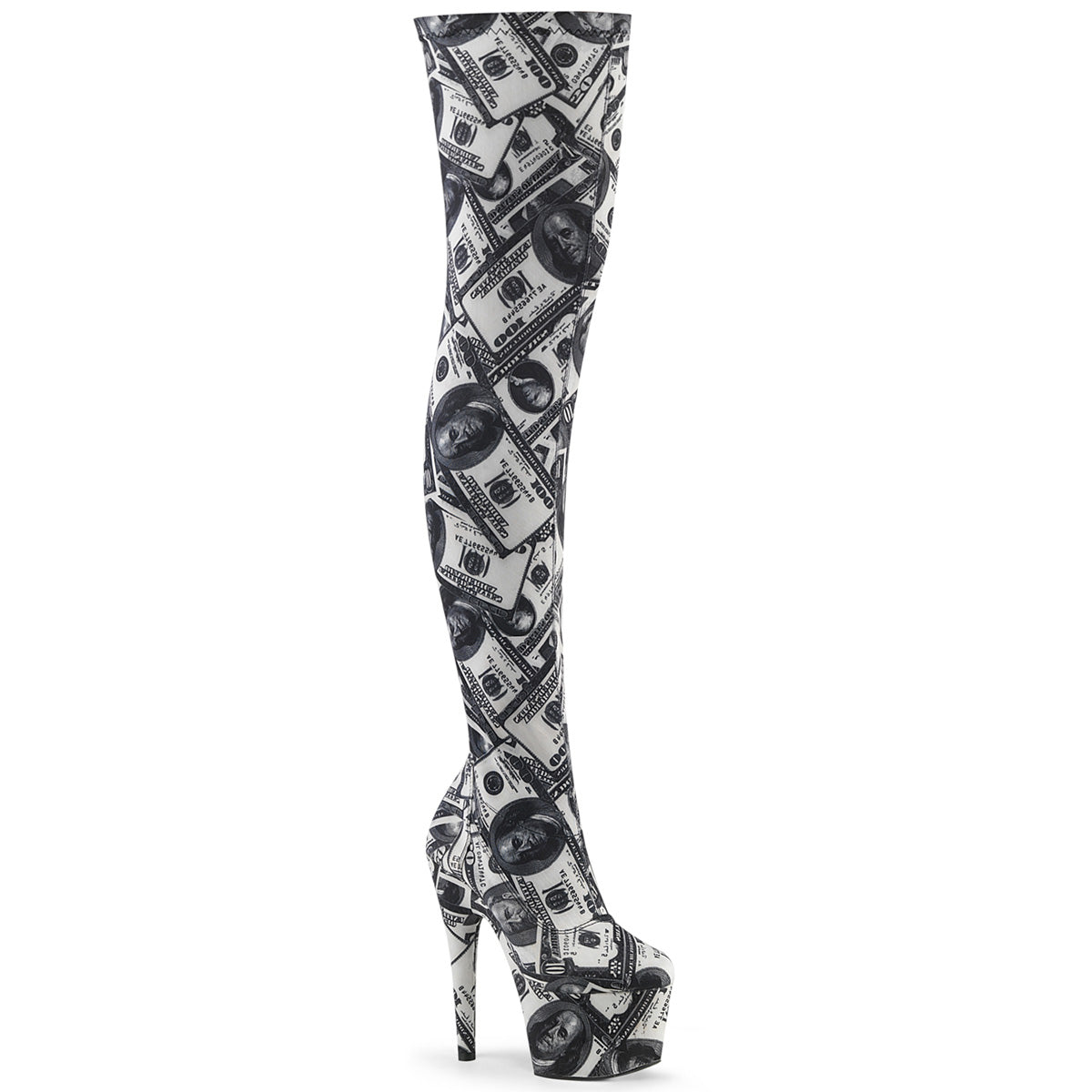 Pleaser Bottes pour femmes ADORE-3000dp wht-blk str. Tissu / wht-blk