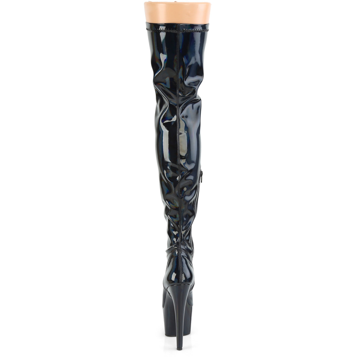 Pleaser Womens Boots ADORE-3000HWR Blk Str. Holo/Blk Holo