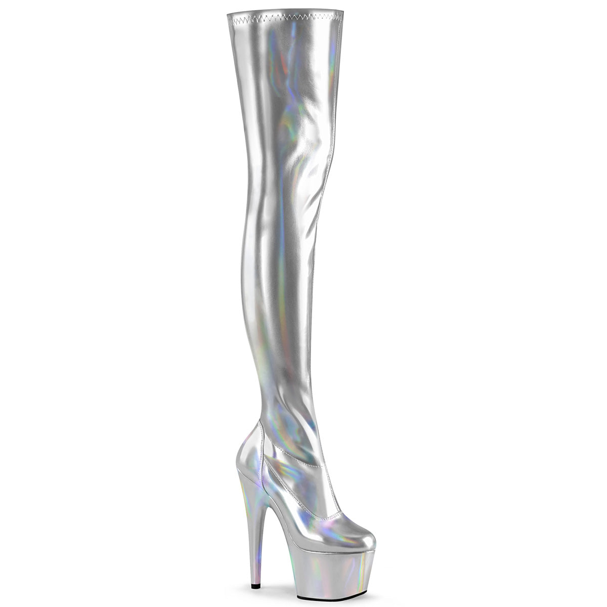 Pleaser Bottes pour femmes ADORE-3000hwr SLV STR. Holo / slv holo