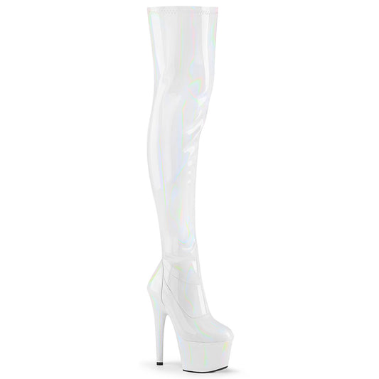 Pleaser Bottes pour femmes ADORE-3000hwrw wht str. Holo / wht holo