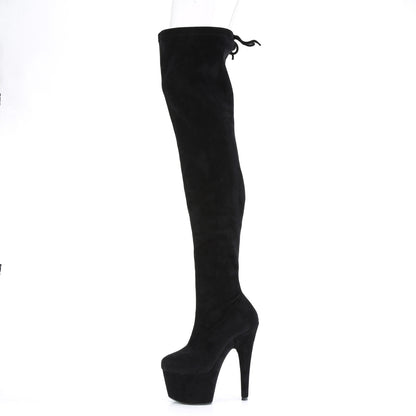 Pleaser Bottes pour femmes ADORE-3008 Blk Stretch Stretch Faux Suisse / BLK FAUX SUDE