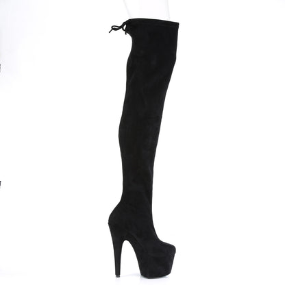 Pleaser Bottes pour femmes ADORE-3008 Blk Stretch Stretch Faux Suisse / BLK FAUX SUDE