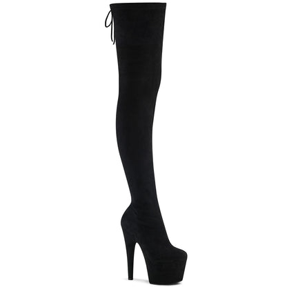 Pleaser Bottes pour femmes ADORE-3008 Blk Stretch Stretch Faux Suisse / BLK FAUX SUDE