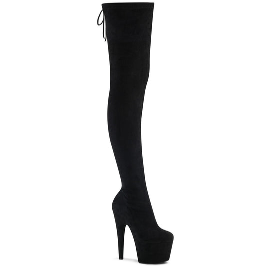 Pleaser Bottes pour femmes ADORE-3008 Blk Stretch Stretch Faux Suisse / BLK FAUX SUDE
