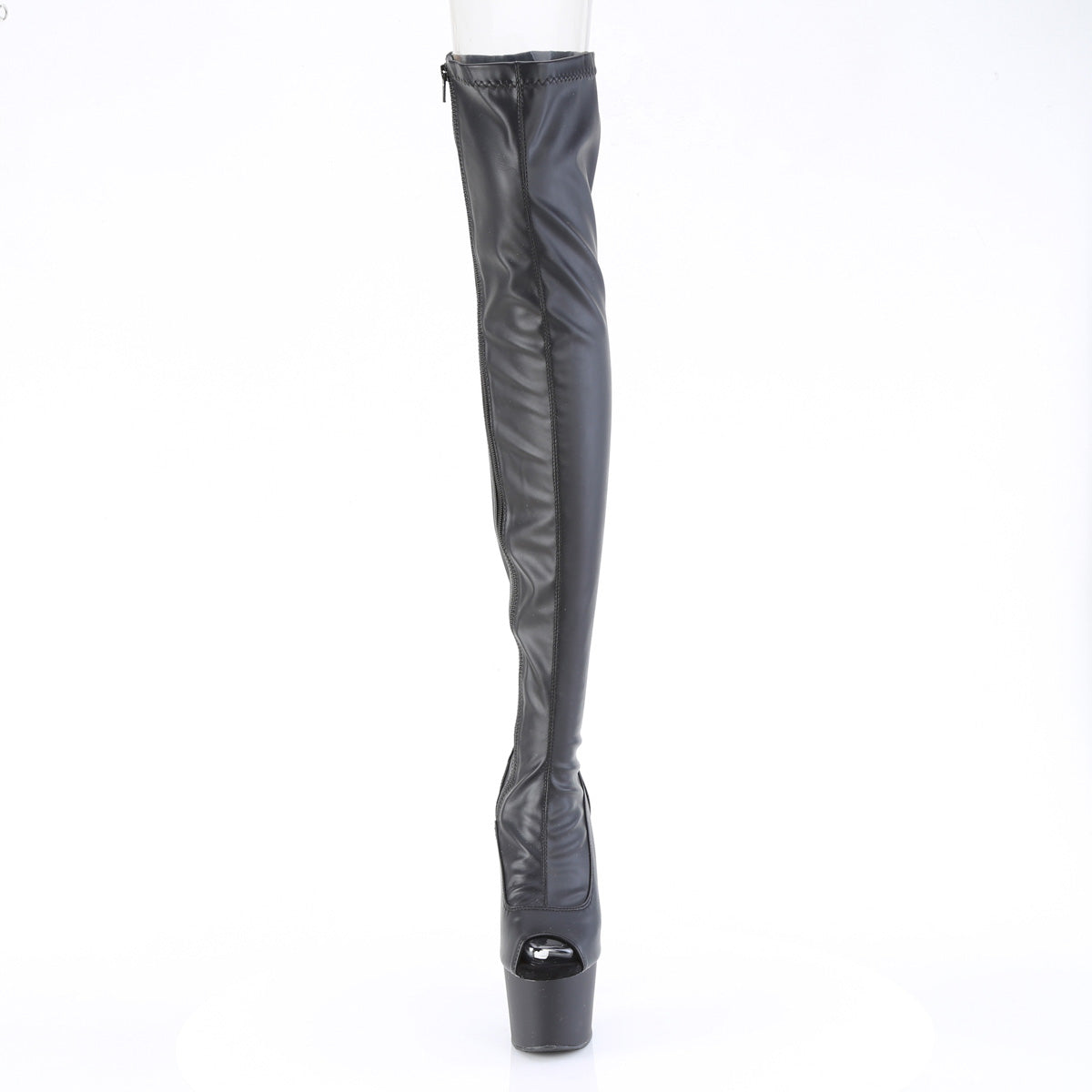 Pleaser   ADORE-3011 Blk Str. Faux cuir / blk mat