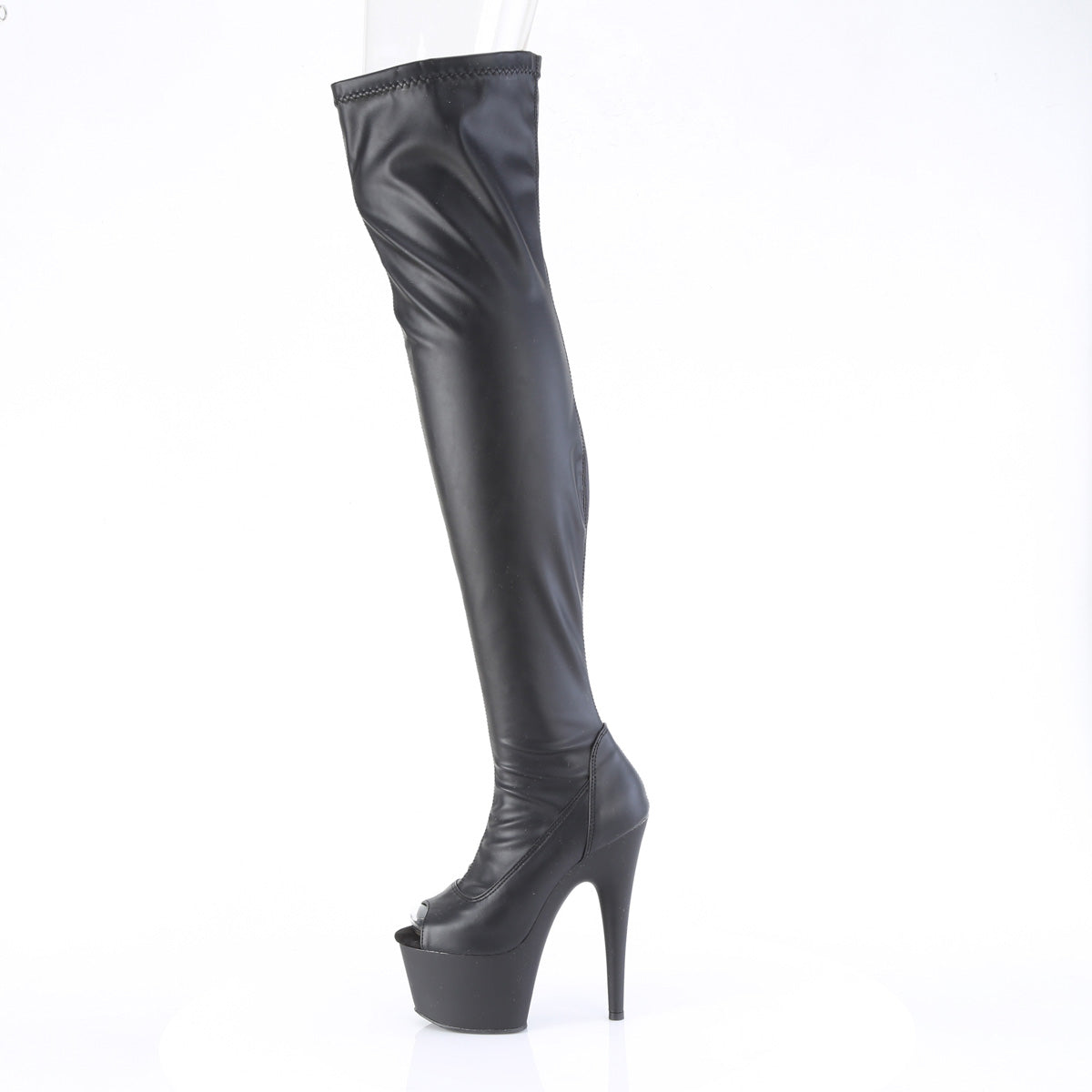 Pleaser   ADORE-3011 Blk Str. Faux cuir / blk mat