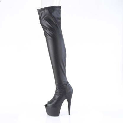 Pleaser   ADORE-3011 Blk Str. Faux cuir / blk mat