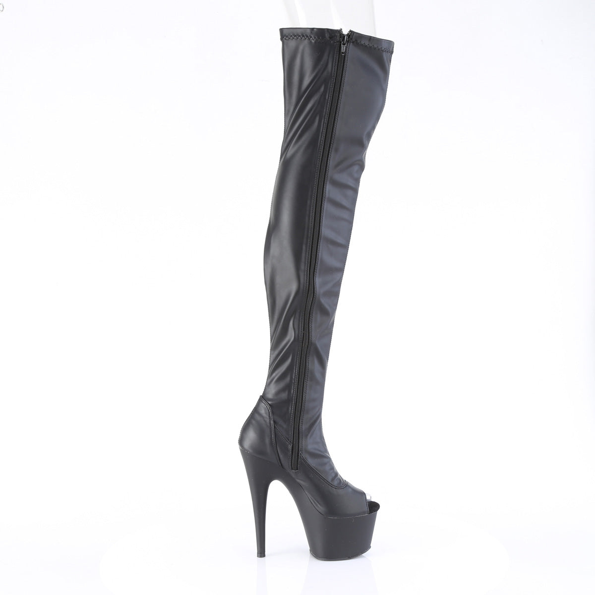 Pleaser   ADORE-3011 Blk Str. Faux cuir / blk mat
