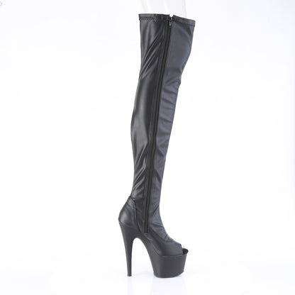 Pleaser   ADORE-3011 Blk Str. Faux cuir / blk mat