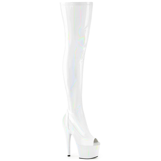 Pleaser   ADORE-3011HWR Wht Str. Holo/Wht Holo