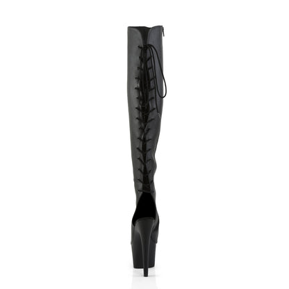 Pleaser Bottes pour femmes ADORE-3019 Blk Faux Cuir / Blk Matte