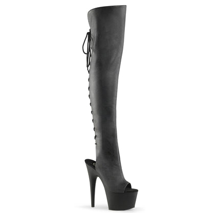 Pleaser Bottes pour femmes ADORE-3019 Blk Faux Cuir / Blk Matte