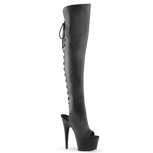 Pleaser Bottes pour femmes ADORE-3019 Blk Faux Cuir / Blk Matte