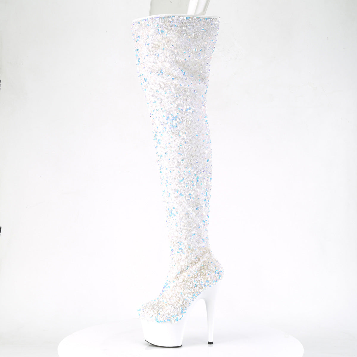 Pleaser Bottes pour femmes ADORE-3020 WHT multi-paillettes / wht