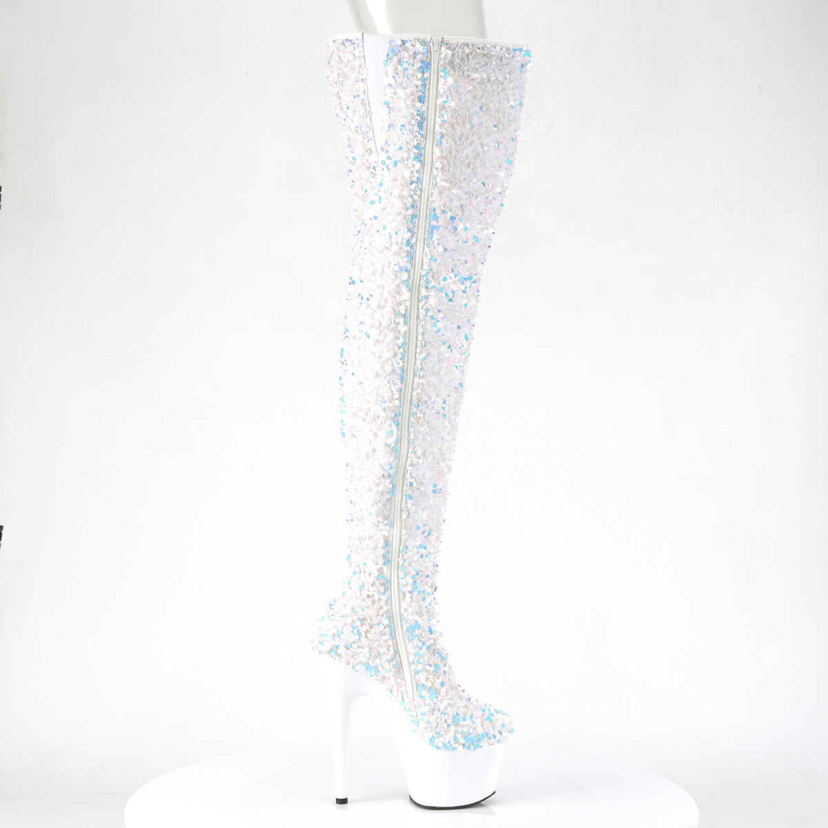 Pleaser Bottes pour femmes ADORE-3020 WHT multi-paillettes / wht