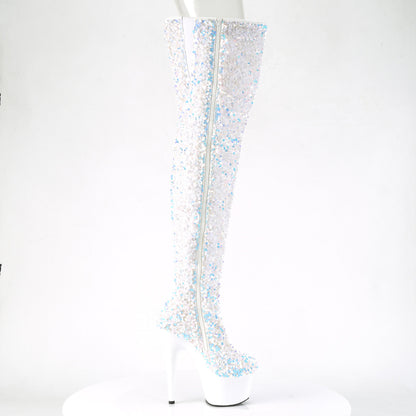 Pleaser Bottes pour femmes ADORE-3020 WHT multi-paillettes / wht