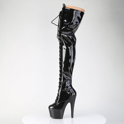 Pleaser Women's Platform Shoes ADORE-3020GP Blk Glitter Pat/M