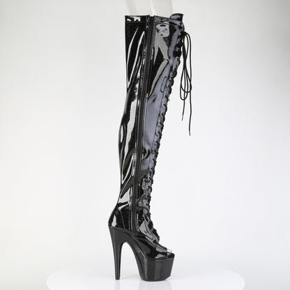 Pleaser Women's Platform Shoes ADORE-3021GP Blk Glitter Pat/M