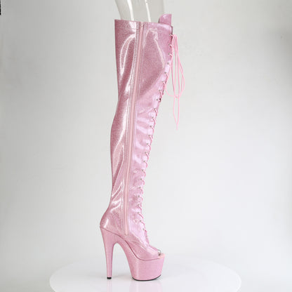 Pleaser Women's Platform Shoes ADORE-3021GP B. Pink Glitter Pat/M