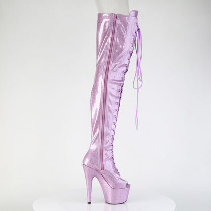 Pleaser Women's Platform Shoes ADORE-3021GP Lilac Glitter Pat/M