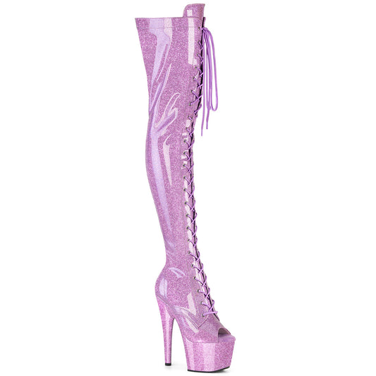Pleaser Women's Platform Shoes ADORE-3021GP Lilac Glitter Pat/M
