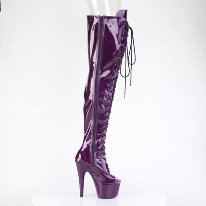 Pleaser Women's Platform Shoes ADORE-3021GP Purple Glitter Pat/M