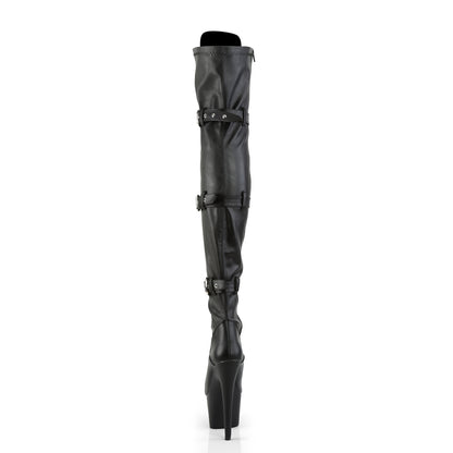 Pleaser Bottes pour femmes ADORE-3028 BLK STR FAUX CUIR / BLK MATTE
