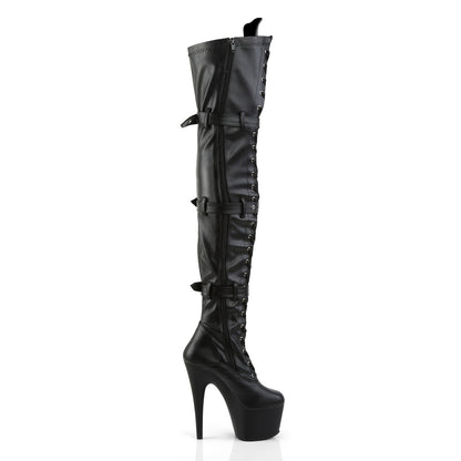 Pleaser Bottes pour femmes ADORE-3028 BLK STR FAUX CUIR / BLK MATTE