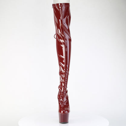 Pleaser Women's Platform Shoes ADORE-3063 Burgundy Str. Pat/Burgundy