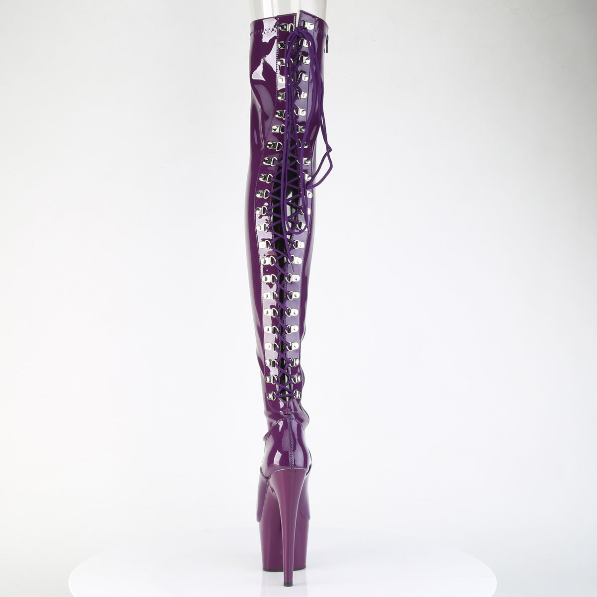 Pleaser Women's Platform Shoes ADORE-3063 Purple Str. Pat/Purple