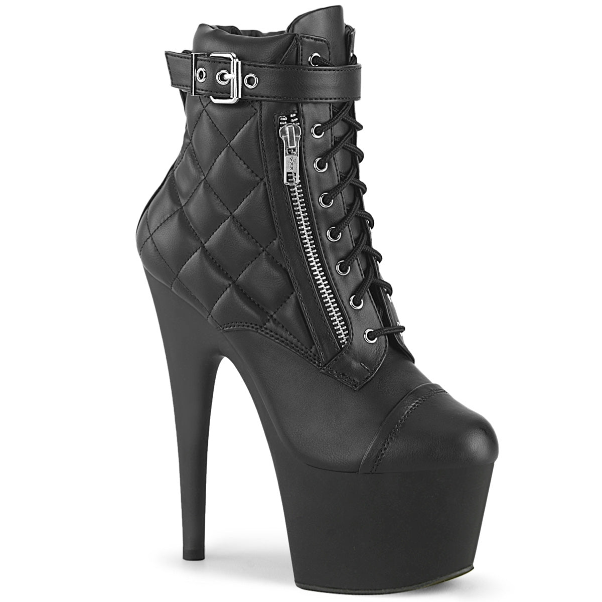 Pleaser   ADORE-700-05 Blk Faux Leather/Blk Matte
