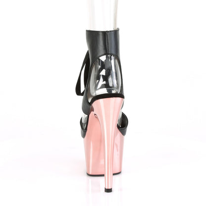Pleaser Sandales pour femmes ADORE-700-14 Blk Faux Cuir / Rose Or Chrome