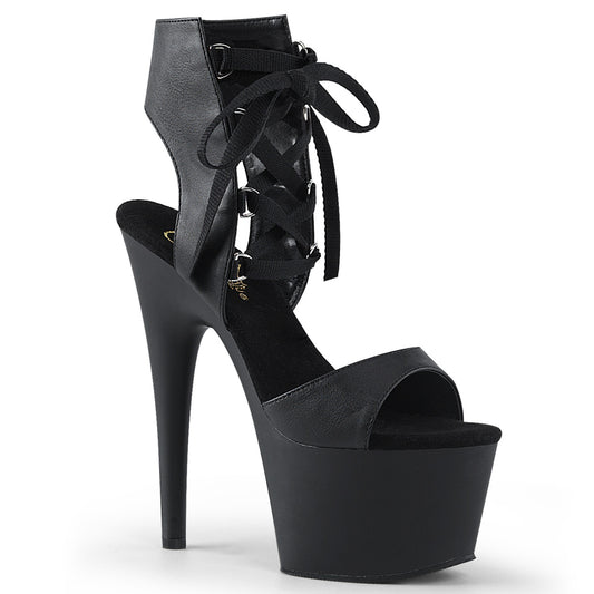 Pleaser Sandales pour femmes ADORE-700-14 Blk Faux Cuir / Blk Matte