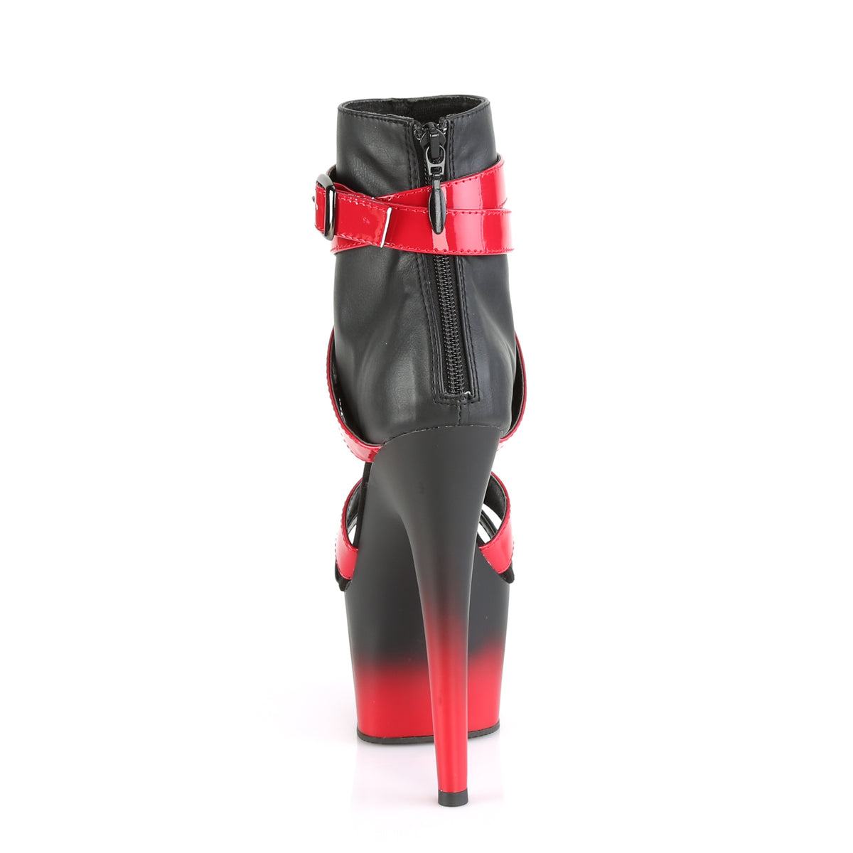 Pleaser Sandales pour femmes ADORE-700-15 Blk Faux Cuir-Rouge Pat / Blk-Red Matte