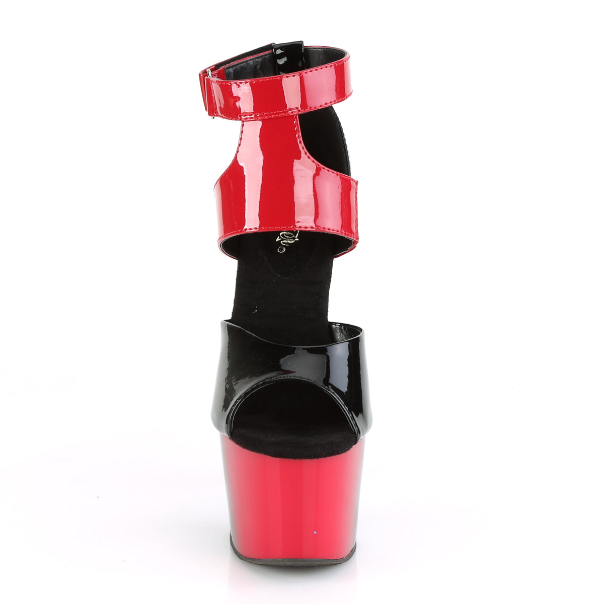 Pleaser Sandales pour femmes ADORE-700-16 BLK-ROUGE PAT / RED-BLK