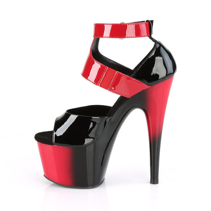 Pleaser Sandales pour femmes ADORE-700-16 BLK-ROUGE PAT / RED-BLK