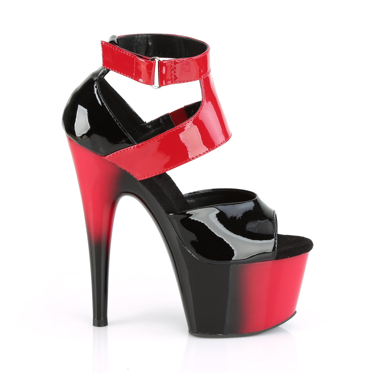 Pleaser Sandales pour femmes ADORE-700-16 BLK-ROUGE PAT / RED-BLK