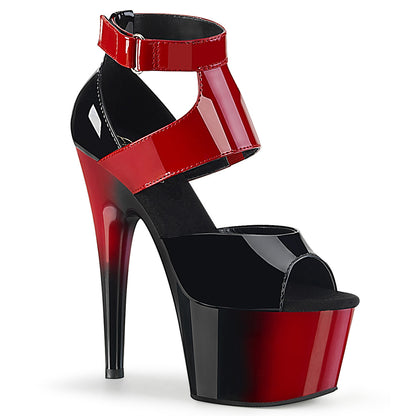 Pleaser Sandales pour femmes ADORE-700-16 BLK-ROUGE PAT / RED-BLK