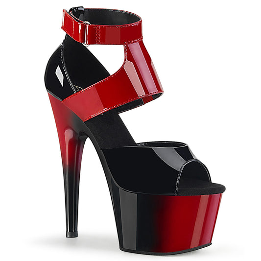Pleaser Sandales pour femmes ADORE-700-16 BLK-ROUGE PAT / RED-BLK