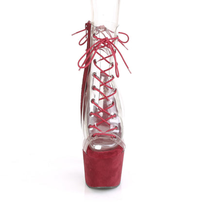 Pleaser Bottines pour femmes ADORE-700-30FS CLR / Bourgogne Faux Suede