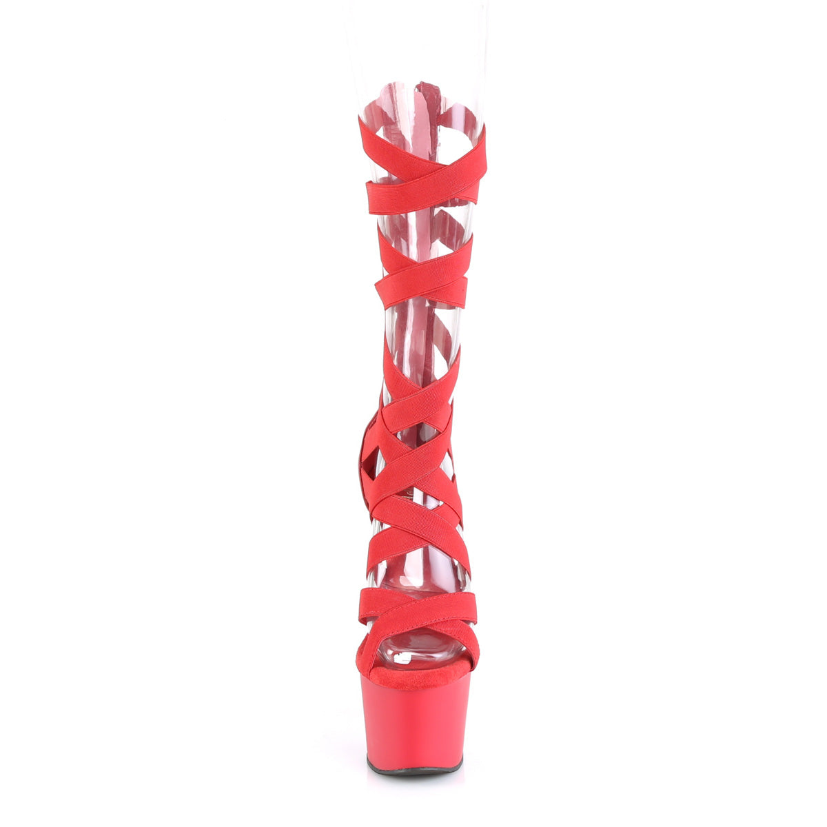 Pleaser  Des sandales ADORE-700-48 Bande élastique rouge-Faux cuir / rouge mat